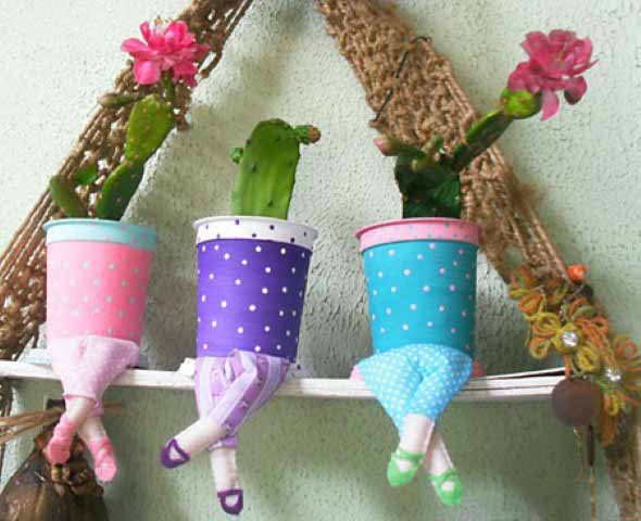 vasos criativos para jardim