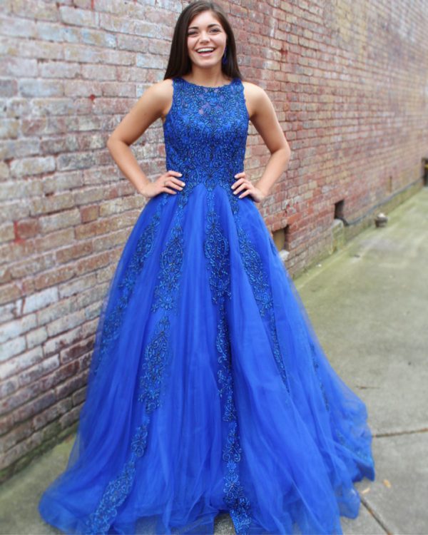 vestido azul royal